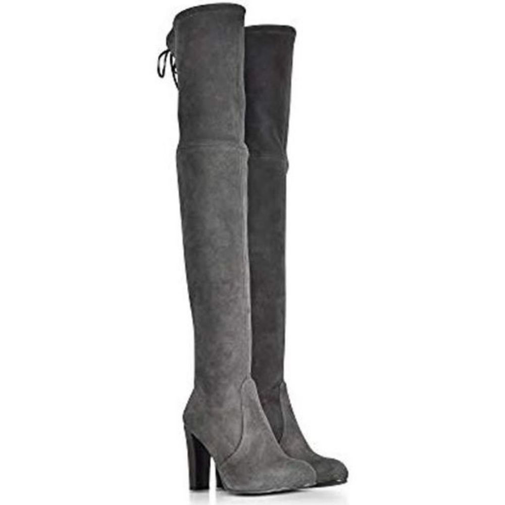 Stuart Weitzman Highland Boots In Grey Perfect Co… - image 1